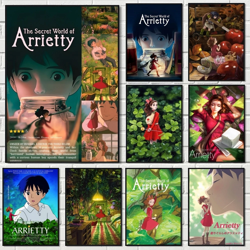 Affiche de dessin animé The B-Borrowers Arrietty, autocollant d