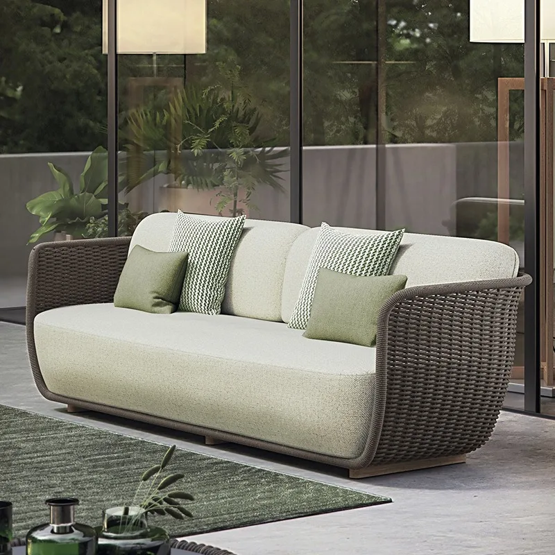 Outdoor rattan sofa villa garden courtyard terrace outdoor Nordic modern minimalist