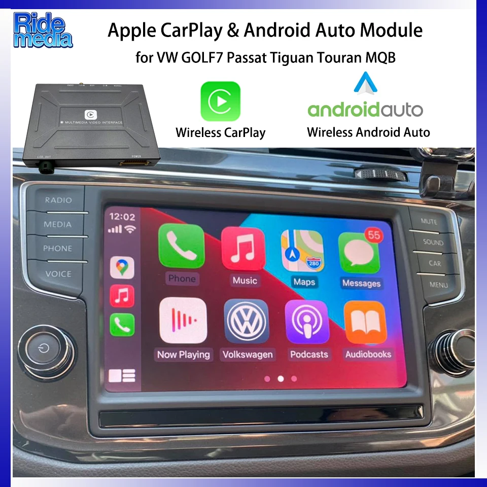 RideMedia GPS Musik Multimedia CarPlay Android Auto Interface für VW MQB Golf7 Passat B8 Magotan Tiguan Touran Sagitar Image