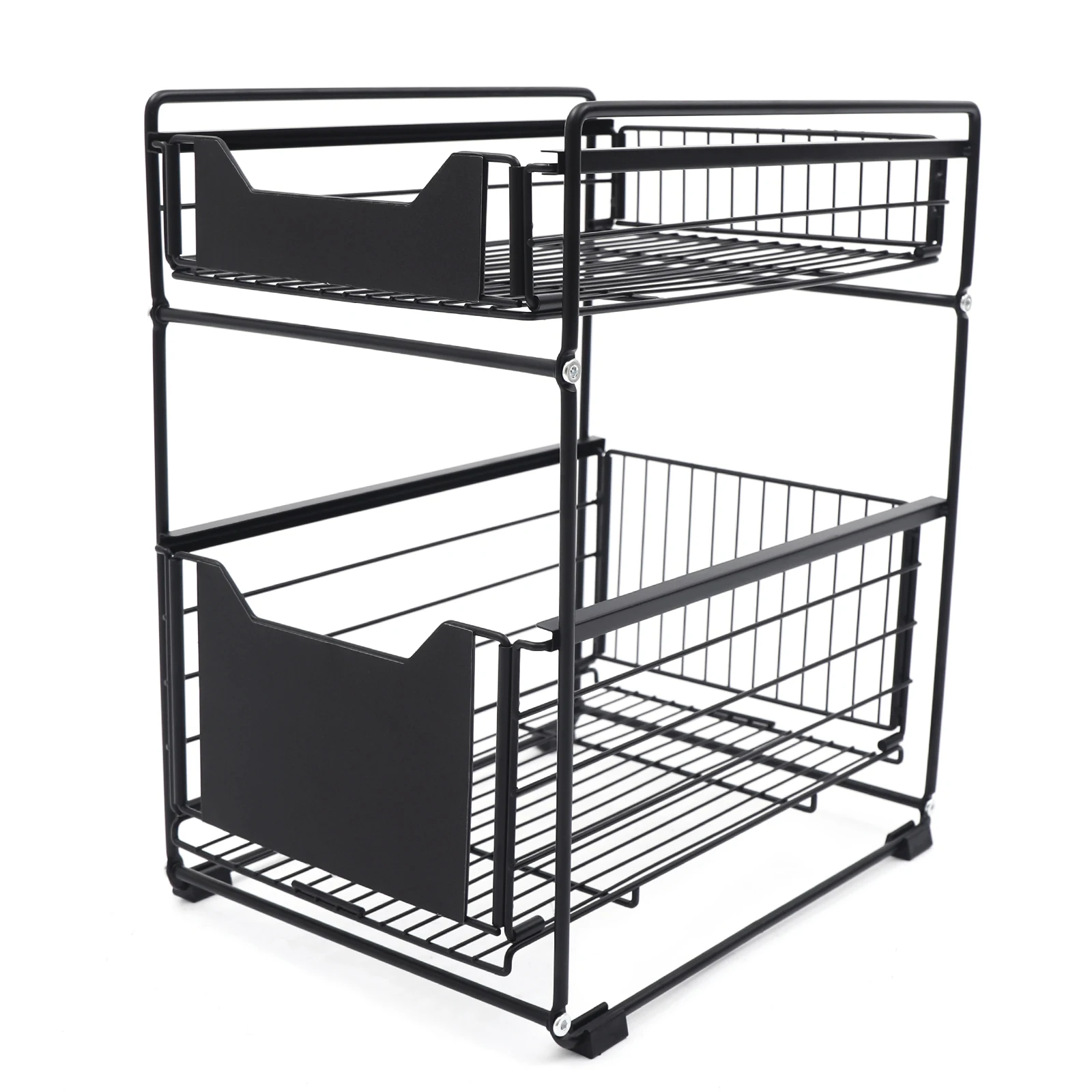 2-stöckiger Ausziehbarer Schrankorganizer, Unterschrank-Aufbewahrungsregal, Verstellbare Ausziehschublade für Küche & Bad