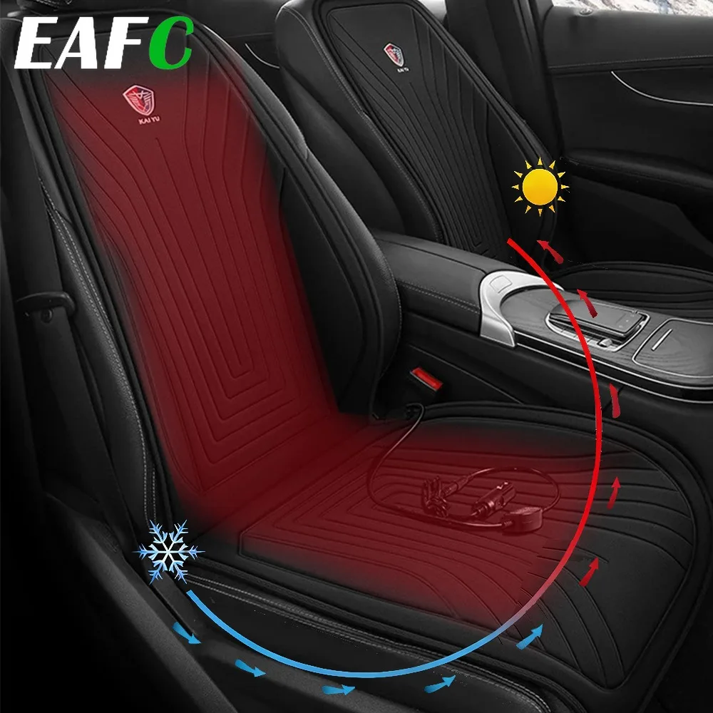 EAFC Universal 12V DC Auto-Sitzheizung, elektrisch beheiztes Auto-Heizkissen, Winter-Sitzwärmer-Bezug, rutschfestes Schutzkissen Image