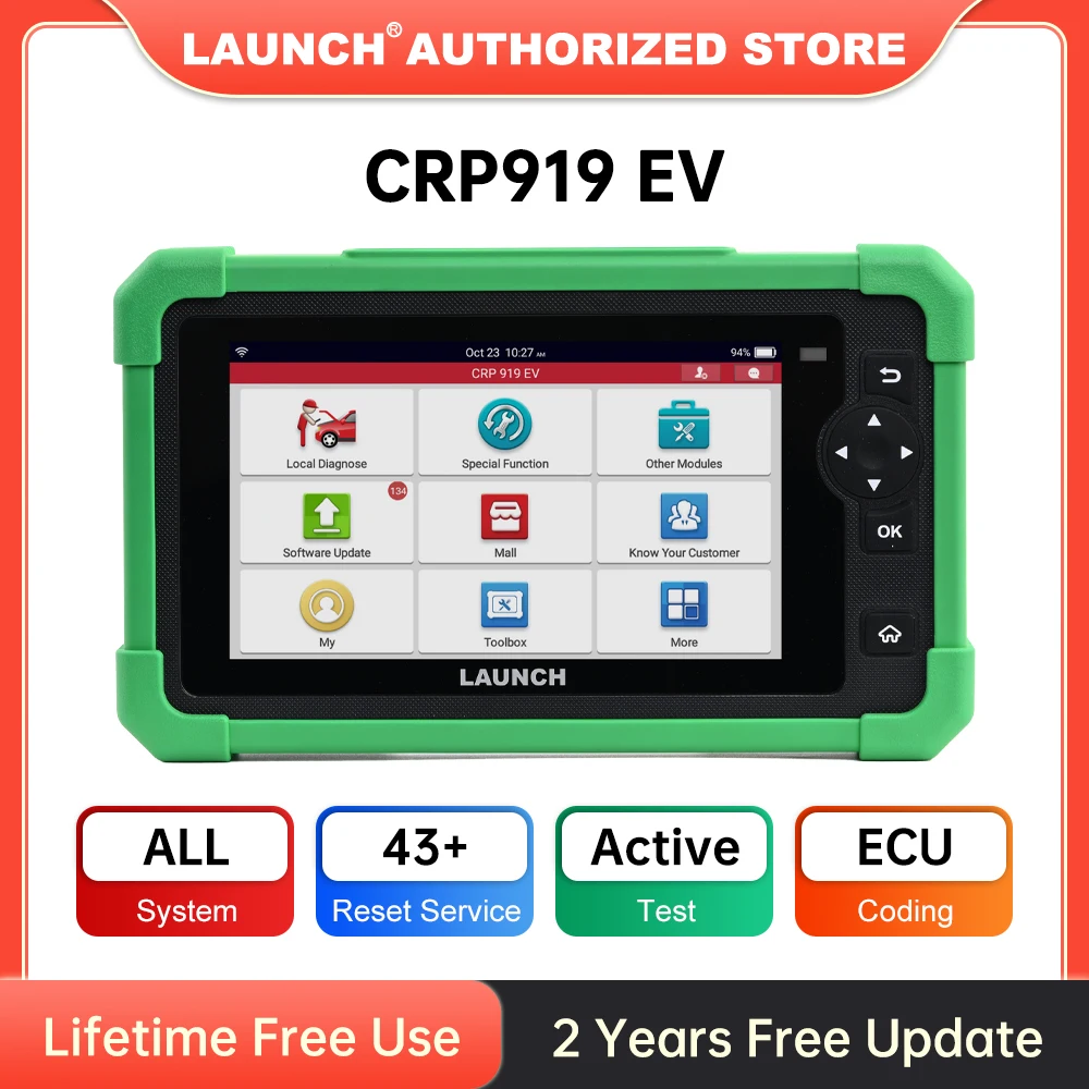 LAUNCH X431 CRP919 EV New Energy Auto-Diagnosetools CAN FD DOIP OBD-Scanner Alle Systeme 43+ Reset ECU-Codierung Bidirektional Image