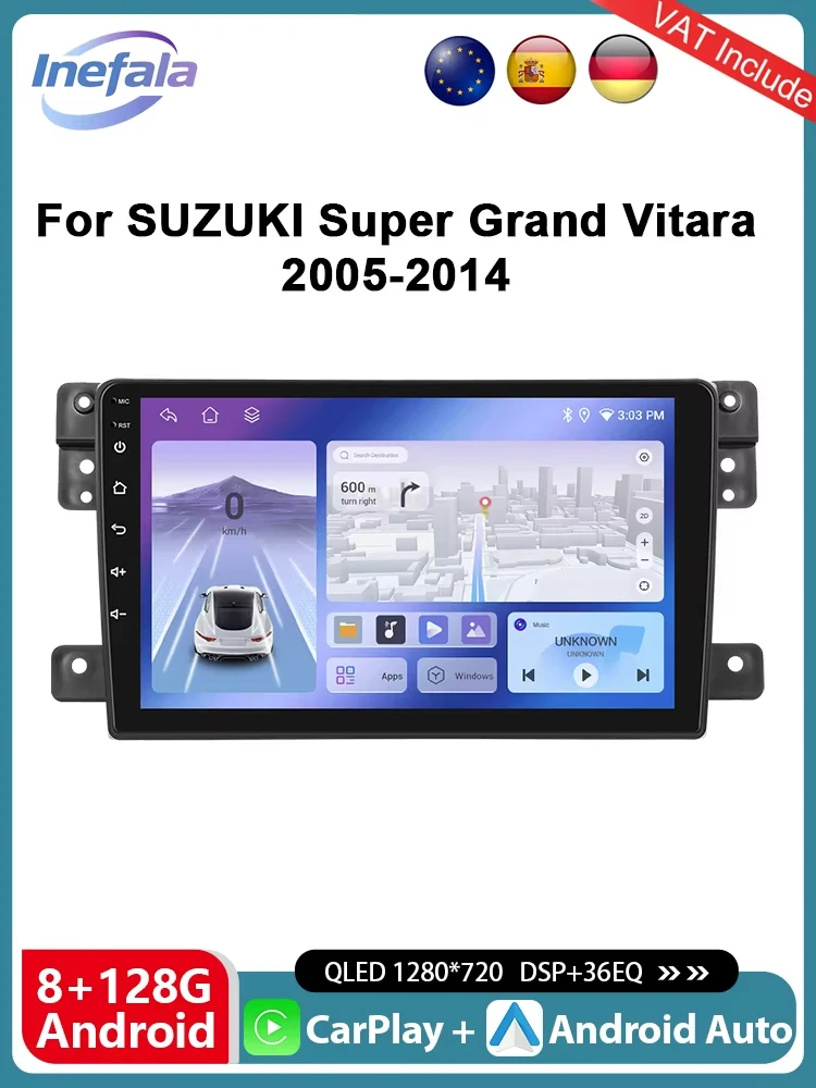 Podofo 4G CarPlay Android Radio Für Suzuki Super Grand Vitara 2005-2014 Auto Multimedia Player 2din GPS auto Stereo IPS Kopf Einheit Image