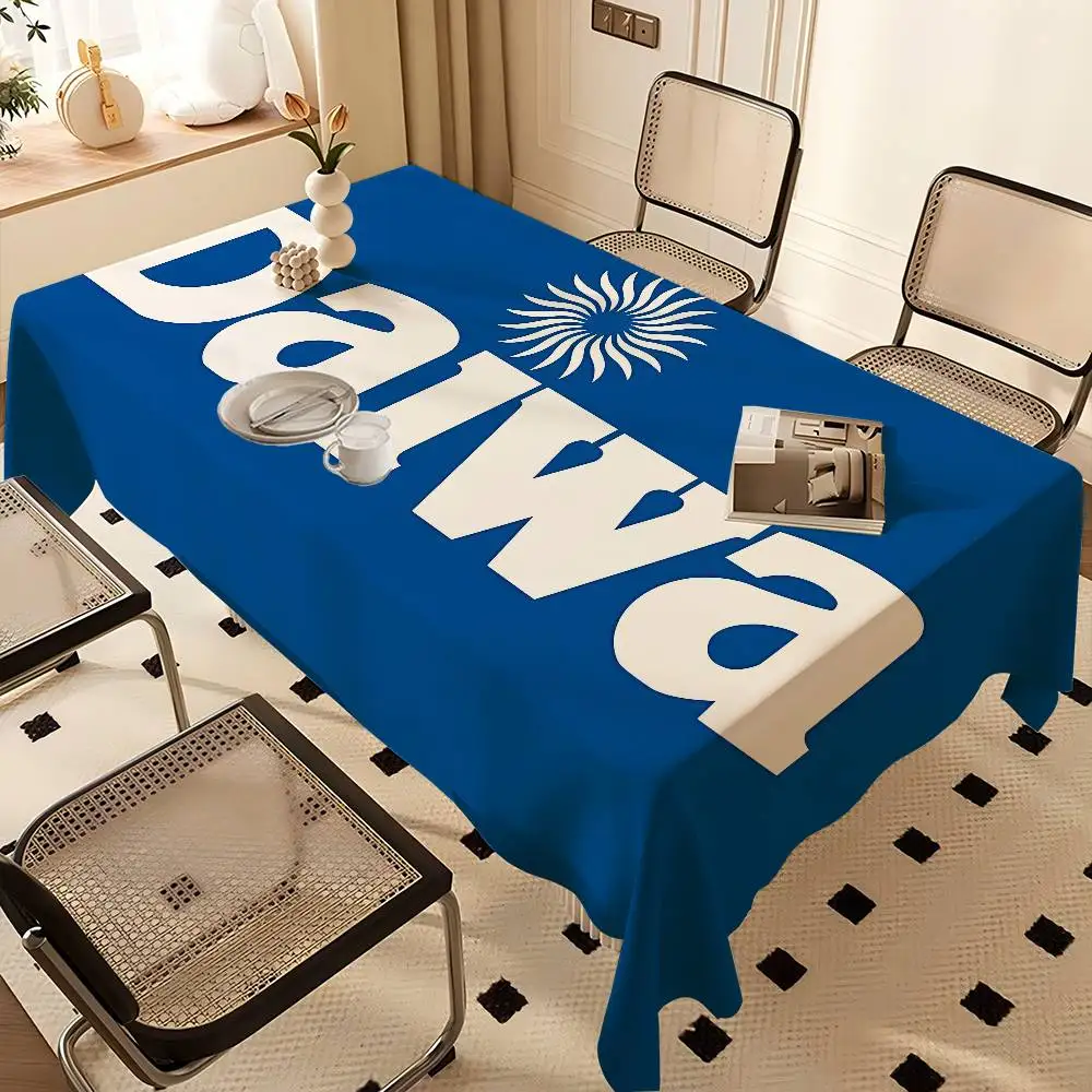 D-DaiwaS Fishing Logo-Tischdecke, für Geburtstag, Party, Hochzeit, Weihnachten, Tischdecke, abwischbare Schreibtischdecke, Dekor-Abdeckungen, rechteckig Image