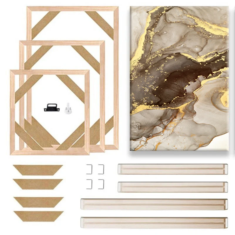 24 Größen Moderner Holz-Leinwandrahmen Holzrahmen Holz-Fotorahmen Ölgemälde-Leinwand Diamantmalerei-Rahmen Leinwand-Holz-Wandrahmen