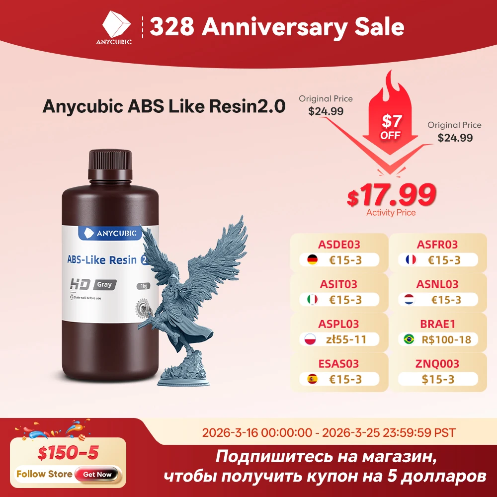 NEU Anycubic 2.0 Resin 3D-Drucker Photopolymer ABS-ähnliches Harz Höhere Zähigkeit und Widerstandsfähigkeit Schnelle Aushärtung Hochpräzises Harz Image