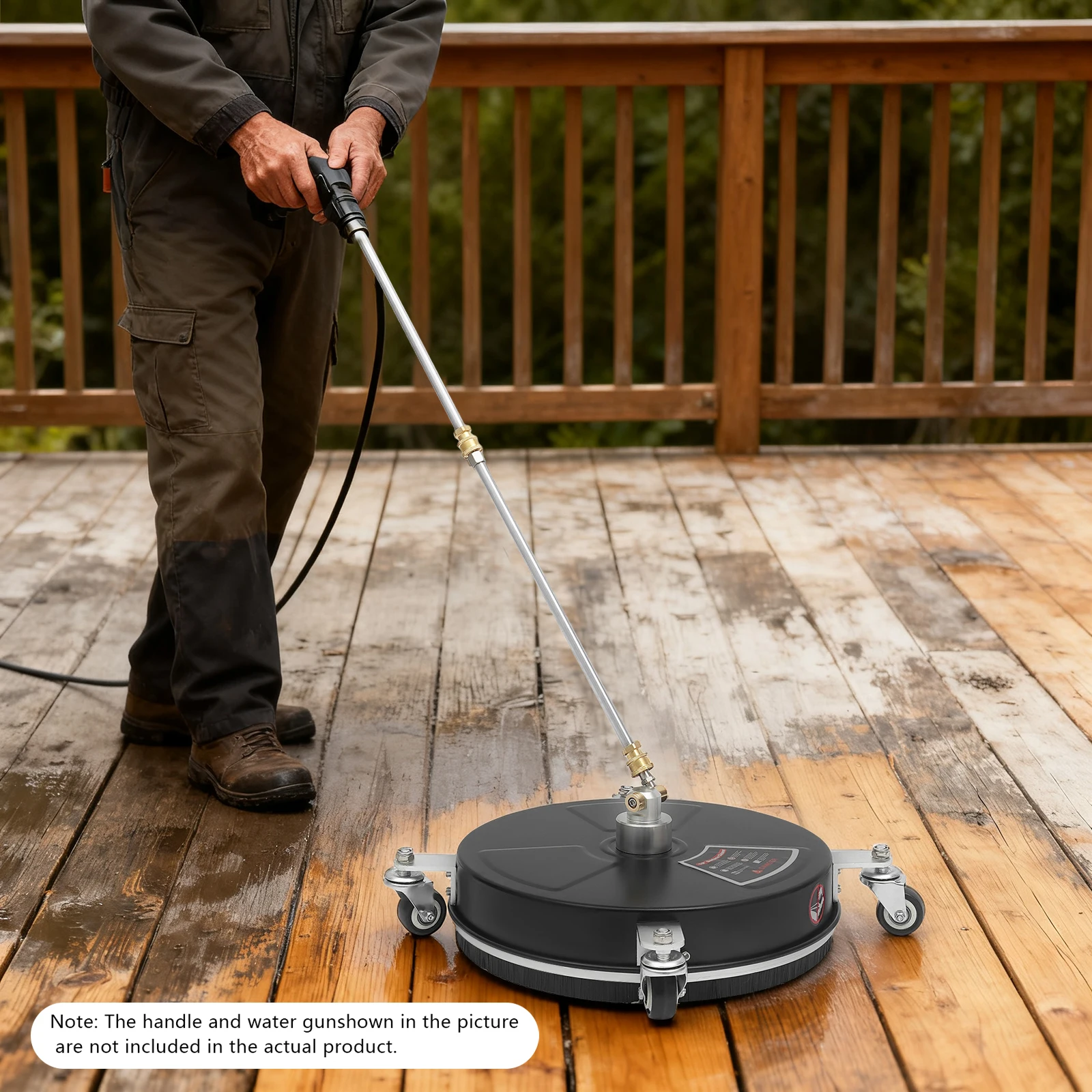 15-Zoll-Oberflächenreiniger, Oberflächenreiniger mit 4 Rädern, Edelstahl-Oberflächenreiniger mit 1/4'' Schnellanschluss 4000 PSI Image