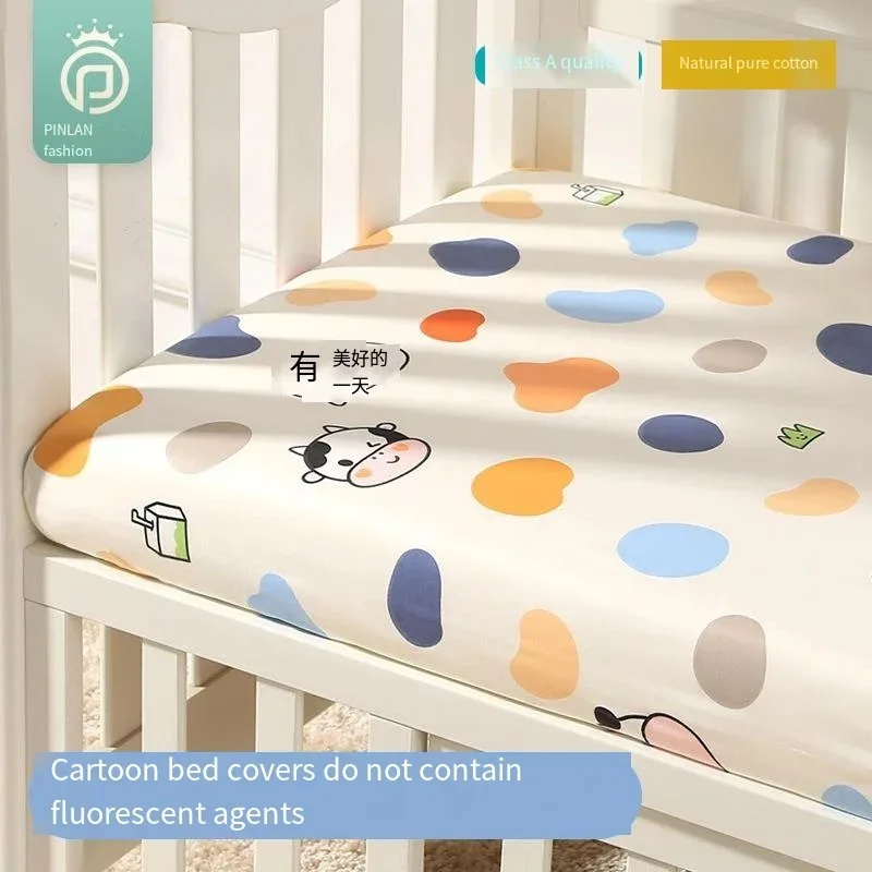 Reine Baumwolle Baby Matratze Baby Bettlaken Bettdecke Kinder Baby Neugeborenen kinder Bett Abdeckung Für Neugeborene Stubenwagen Wiege blatt Image