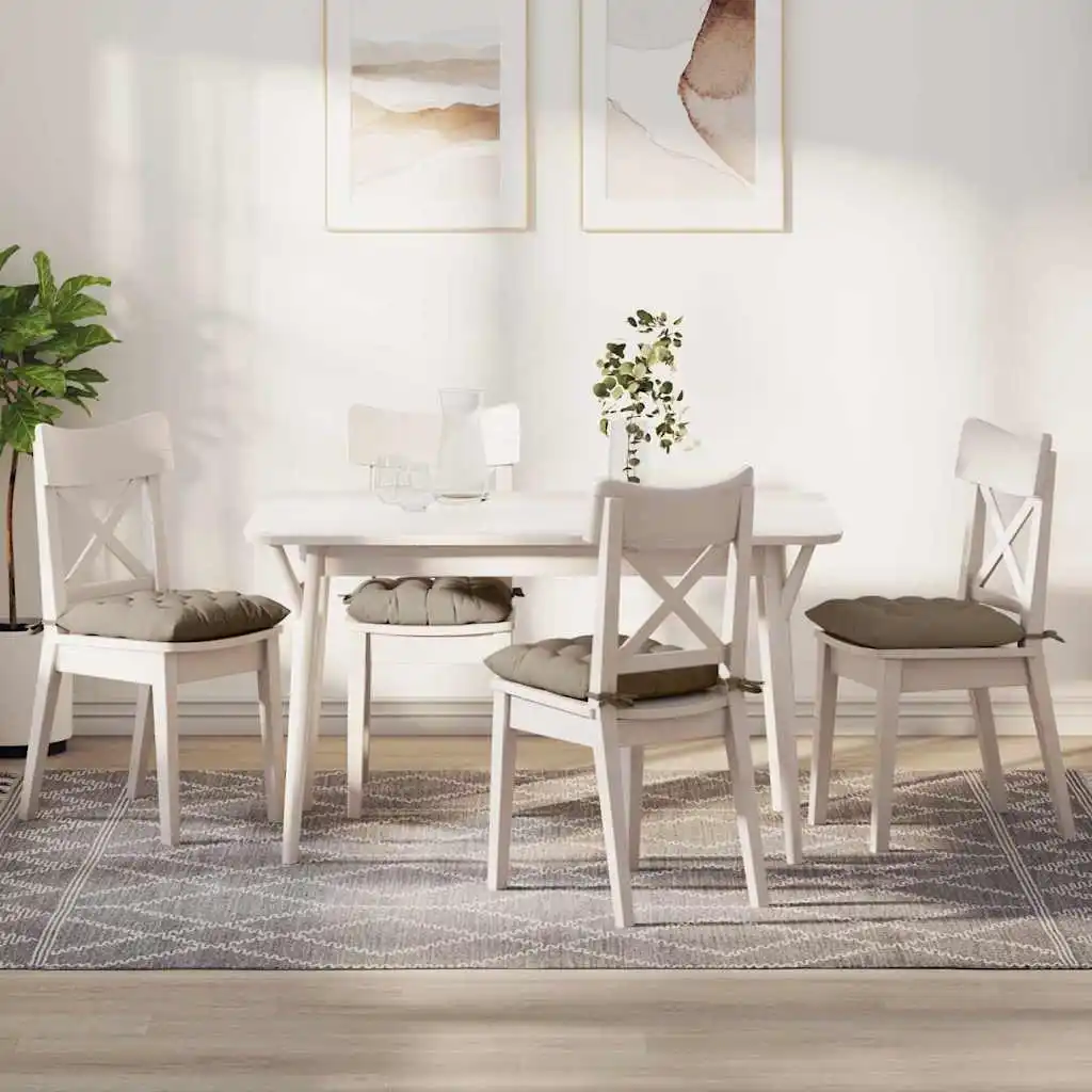 Sitzkissen, 4 Stück, Taupe, 40x40x6 cm, Mikrofaser-Möbel-Rückenlehnenkissen, nur Kissen, Bett-Sofakissen zum Ausruhen und Entspannen Image