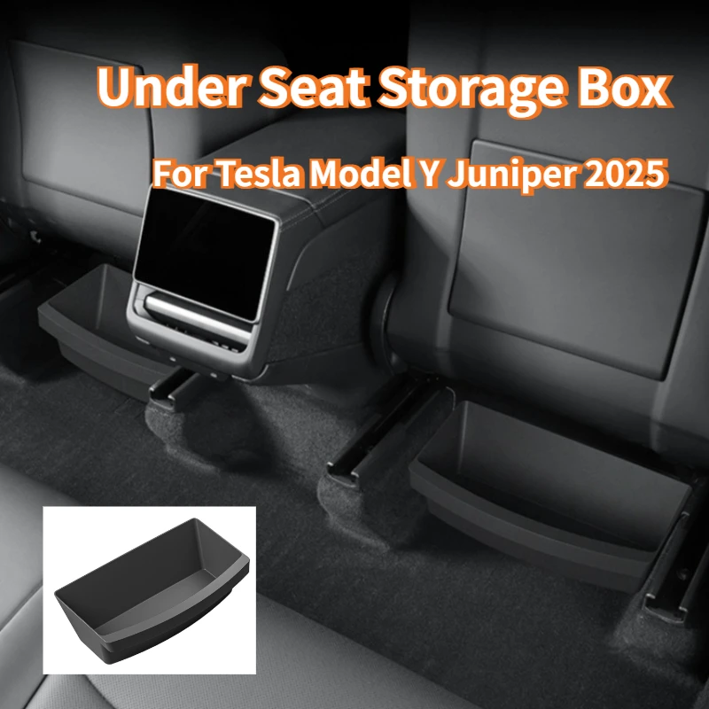 Für Tesla Neues Modell Y 2025 Juniper Launch: Aufbewahrungsbox unter dem Sitz, Autositz-Organizer, Fahrzeug-Untersitz-Schublade, Zubehör Image