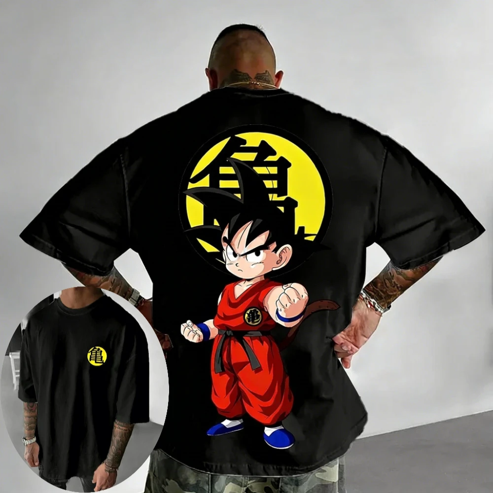Dragon Ball Z Herren- und Damen-T-Shirts, Son Goku Anime-T-Shirt, Sommer- und Frühlings-Outfits für Jungen, übergroße Kurzarm-Eltern-Kind-Outfits Image