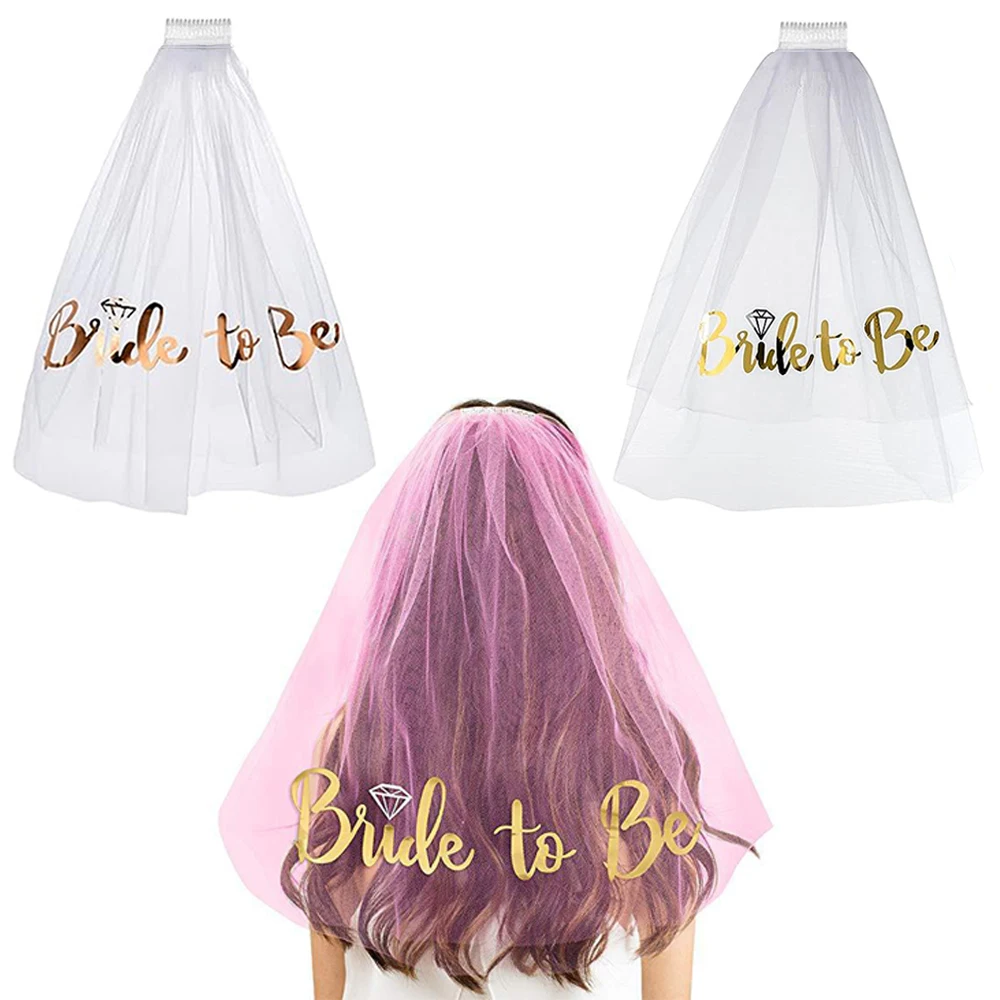 Kopfschmuck Schleier Braut zu sein weiß unsichtbarer Schleier Junggesellinnenabschied Geschenk Junggesellinnenabschied Dekore Verlobung Hochzeit Brautparty Gefälligkeiten Image