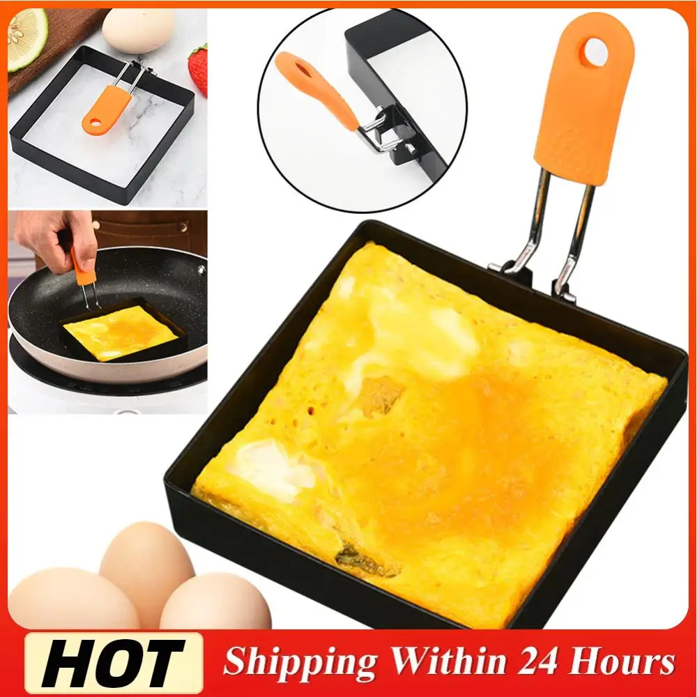 3,9 Zoll 1/2 Stück Eierpfannkuchen-Kochring, Eierring, leicht zu reinigen, antihaftbeschichtet, Eierkocher-Ring, Spiegelei-Ring, Pfannkuchenform zum Braten von Eiern Image