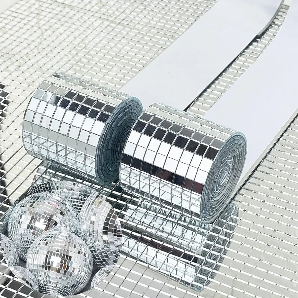 Selbstklebende Imitation Glas Mini Quadratische Spiegel Acryl Mosaik Fliesen Aufkleber Badezimmer DIY Party Handgemachtes Handwerk Heimdekoration