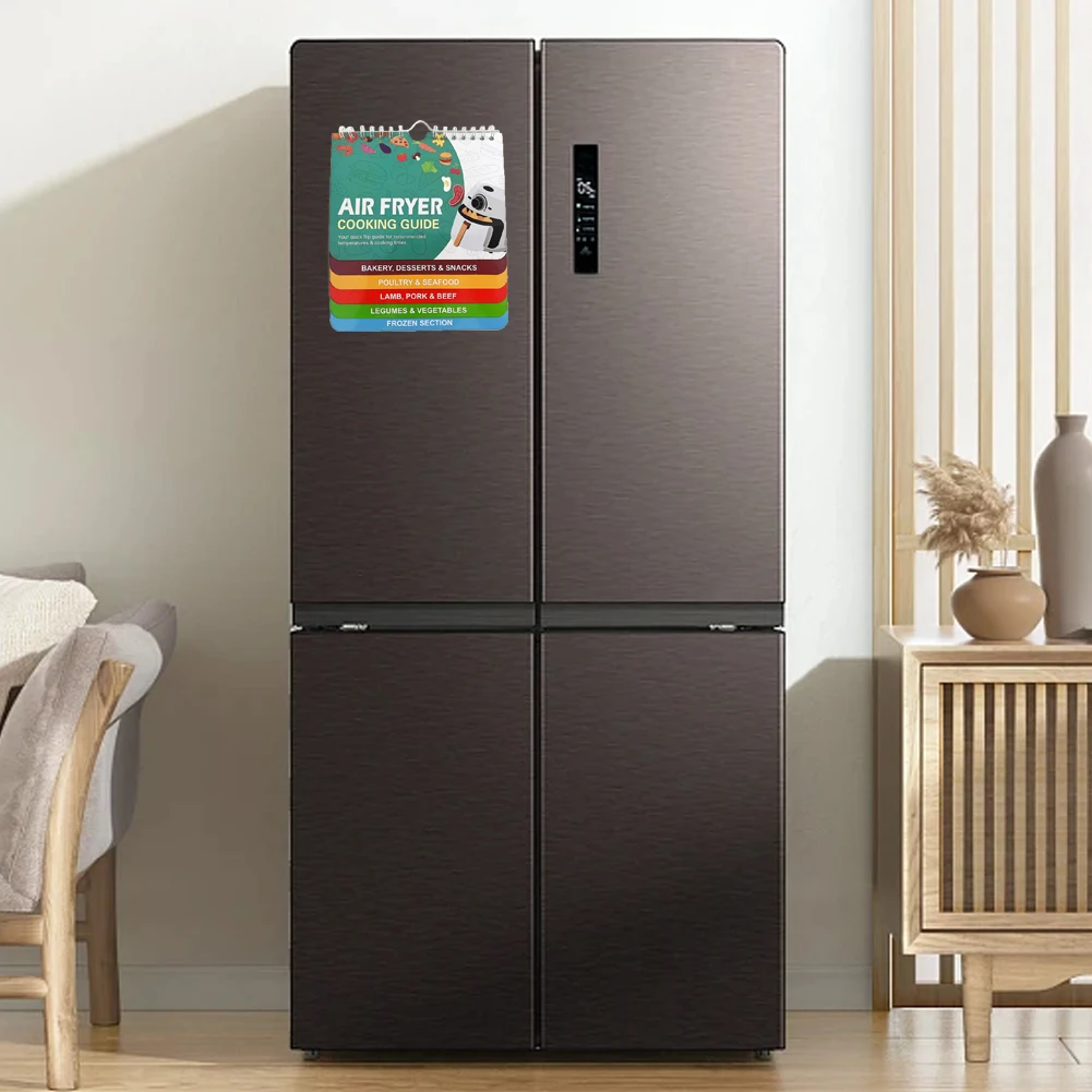 Spickzettelmagnete für Heißluftfritteusen. Schnelles und einfaches Tabelle für Heißluftfritteusen-Kochzeiten für Anfänger und Fortgeschrittene Image