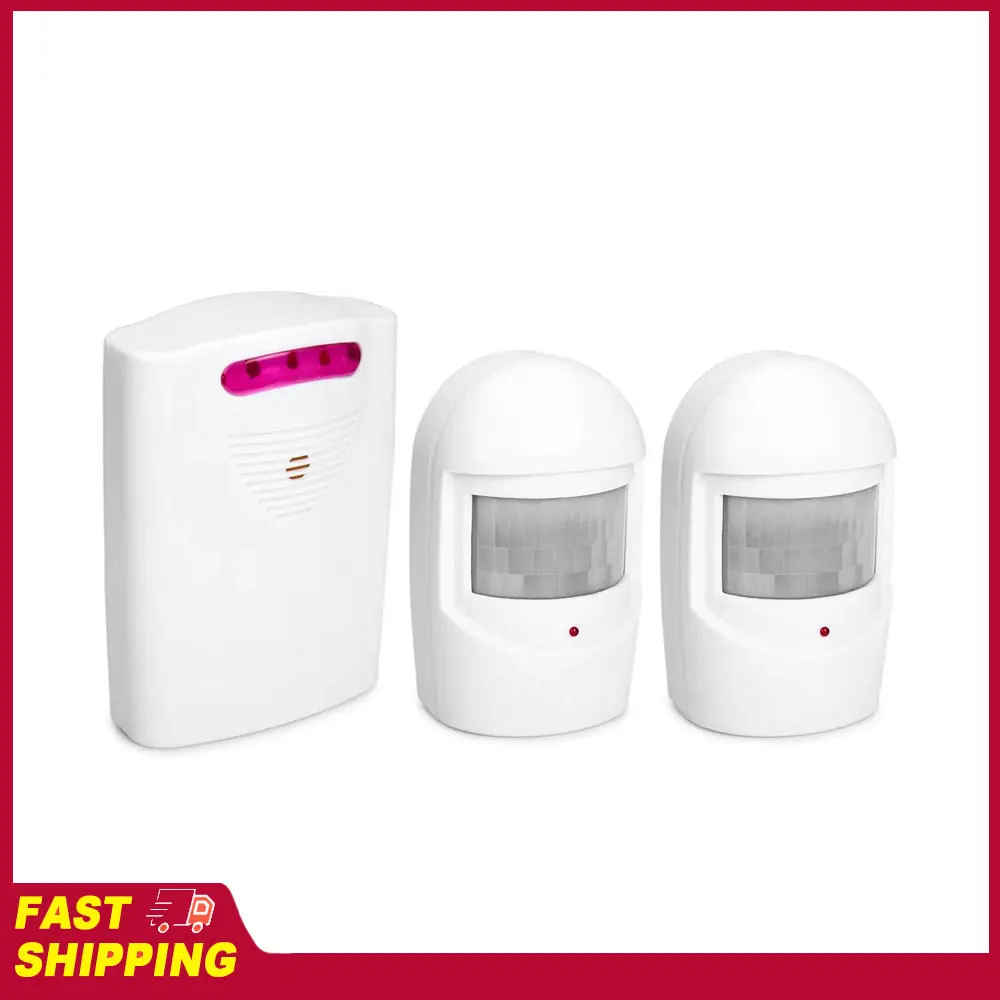 Drahtloser Einfahrtsalarm, IR-Bewegungsmelder, multifunktionale Türklingel, 1 Empfänger, 2 Sender, Werkzeug für den Heim- und Außenbereich Image