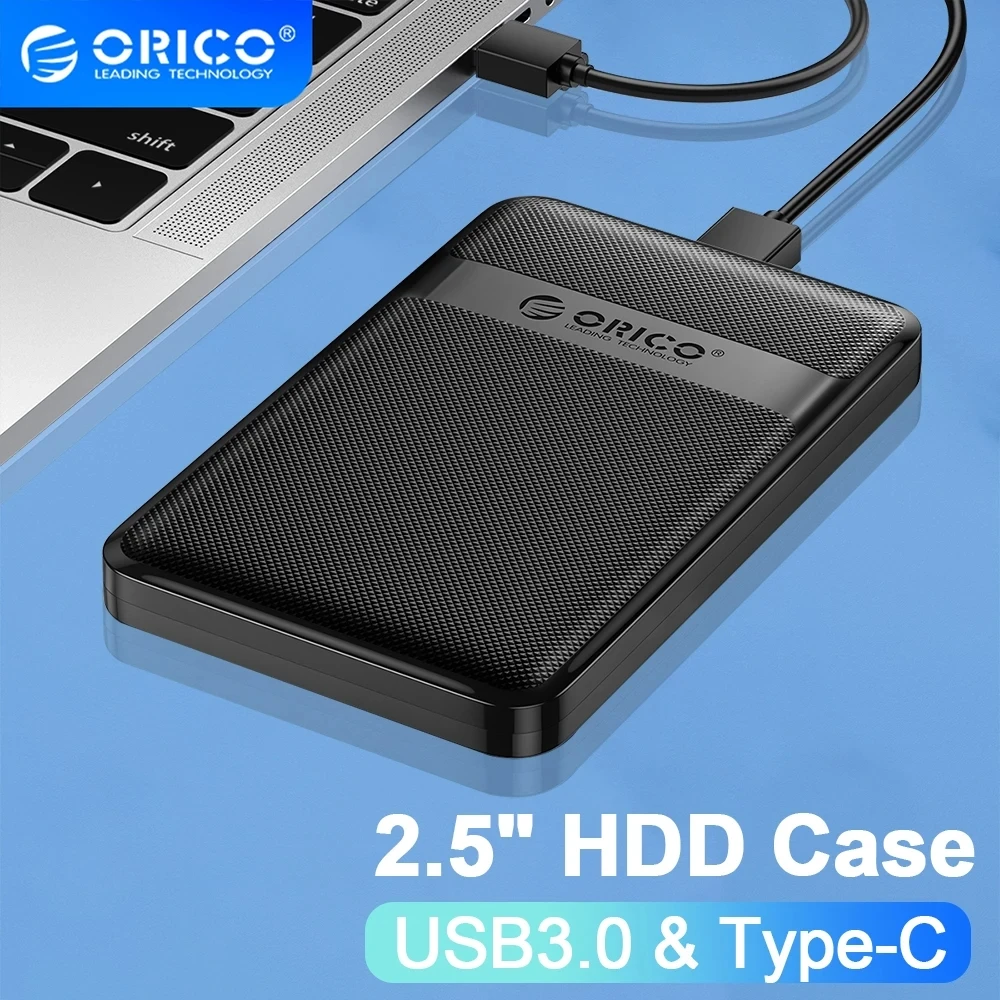 ORICO 2,5 Zoll HDD-Gehäuse SATA zu USB3.0/Type-C SSD HDD-Gehäuse 5/6Gbps Max USB-C Externes SATA HDD-Gehäuse für PC Computer Image