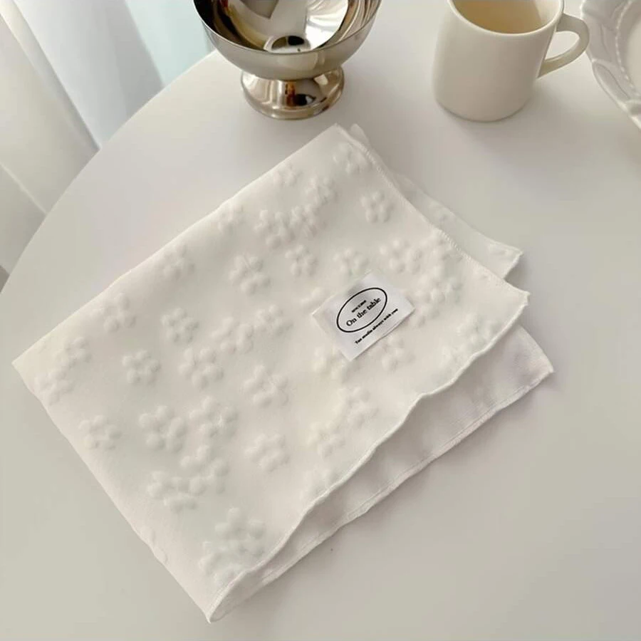 Weiße Tischset-Tischmatte, wärmeisolierend, für Küche, Esszimmer, Tischsets, rechteckige Esstischmatten für die Innen-Bauernhaus-Küche Image