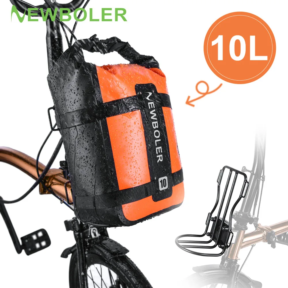 NEWBOLER Metall-Frontgepäckträger für Brompton Fahrradtasche, leichtes Vorderregal, Gepäckträger, multifunktionales tragbares Fahrradzubehör Image