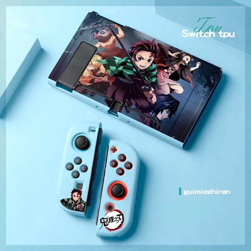 Anime Demons Slayers Hülle für Nintendo Switch NS Joy Con Controller Kawaii Weiche Silikon Schutzhülle Zubehör Fans Geschenk Image