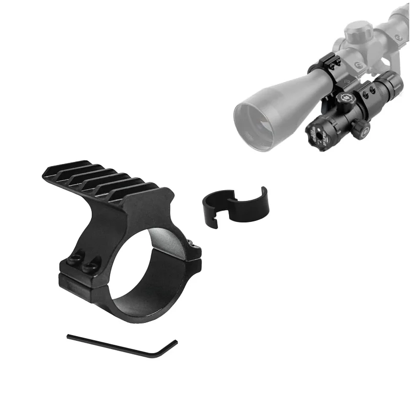 Spielzeugpistolen-Zubehör, optischer Zielfernrohrring, 25,4 mm, 30 mm Durchmesser, Adapterhalterung mit 20 mm Schiene für Taschenlampe, Red Dot-Laser-Jagdwerkzeug Image