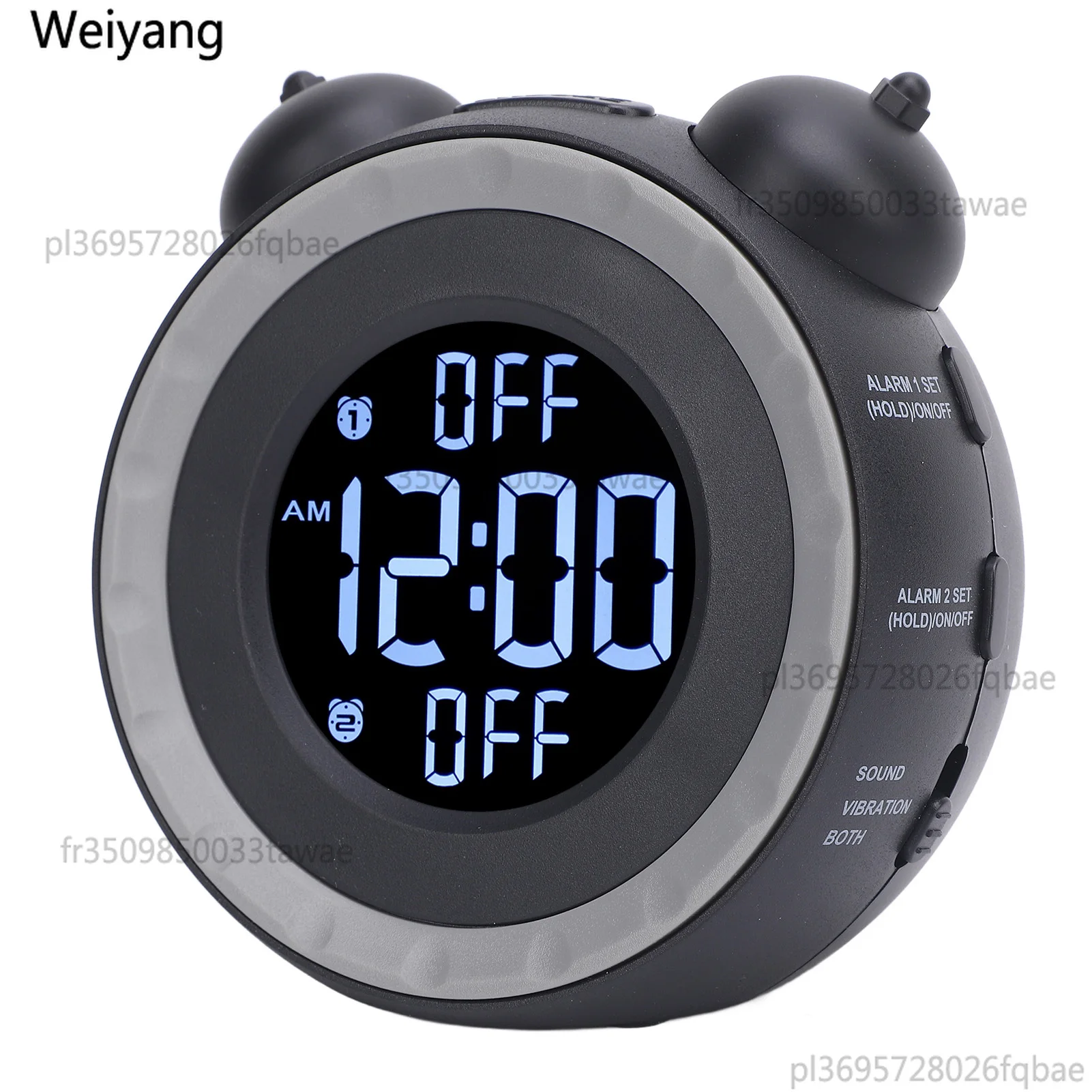 Bett-Vibrationsalarm mit Einstellbarer Lautstärke und Helligkeit, Extra Lauter Wecker mit Bett-Vibrationsfunktion für Tiefschläfer Image