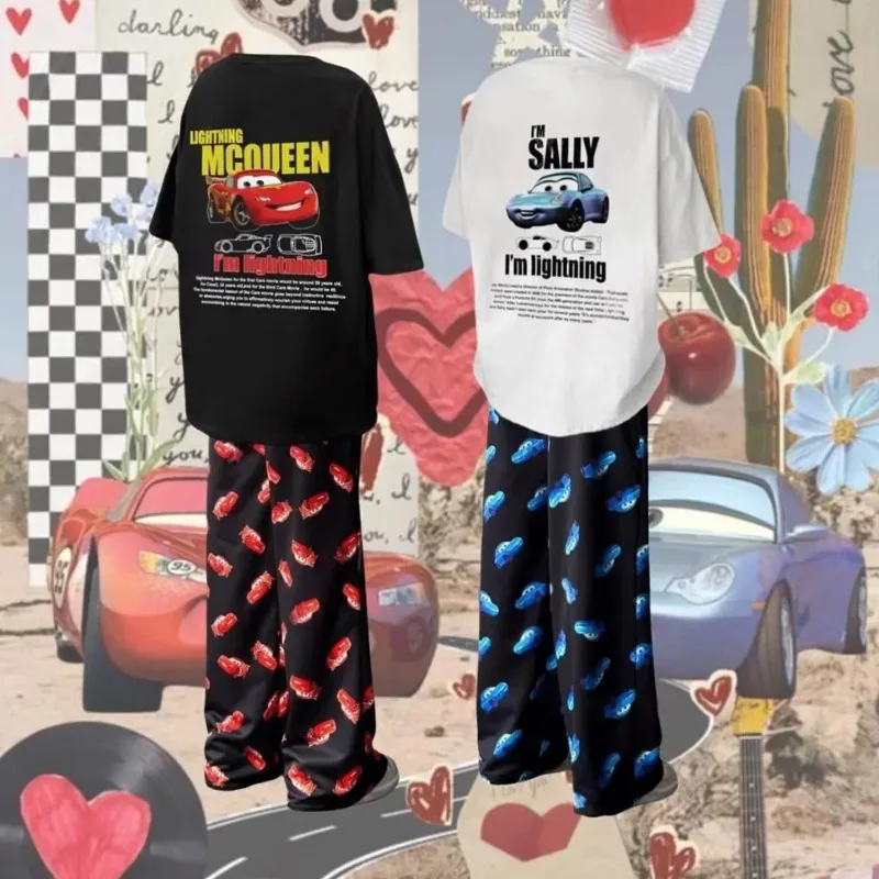 2026 Die Autos Lightning McQueen & Sally T-Shirt und Hosen Set Valentinstag Geschenk Rabatt Freizeit-Set Image