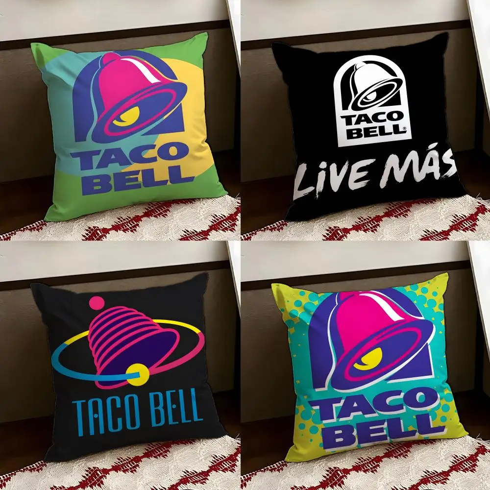 T-Taco B-Bell Kissenbezug mit mexikanischem Flair, wendbar, weich, langlebig, für Zuhause und Auto, vielseitig einsetzbar für täglichen Komfort Image