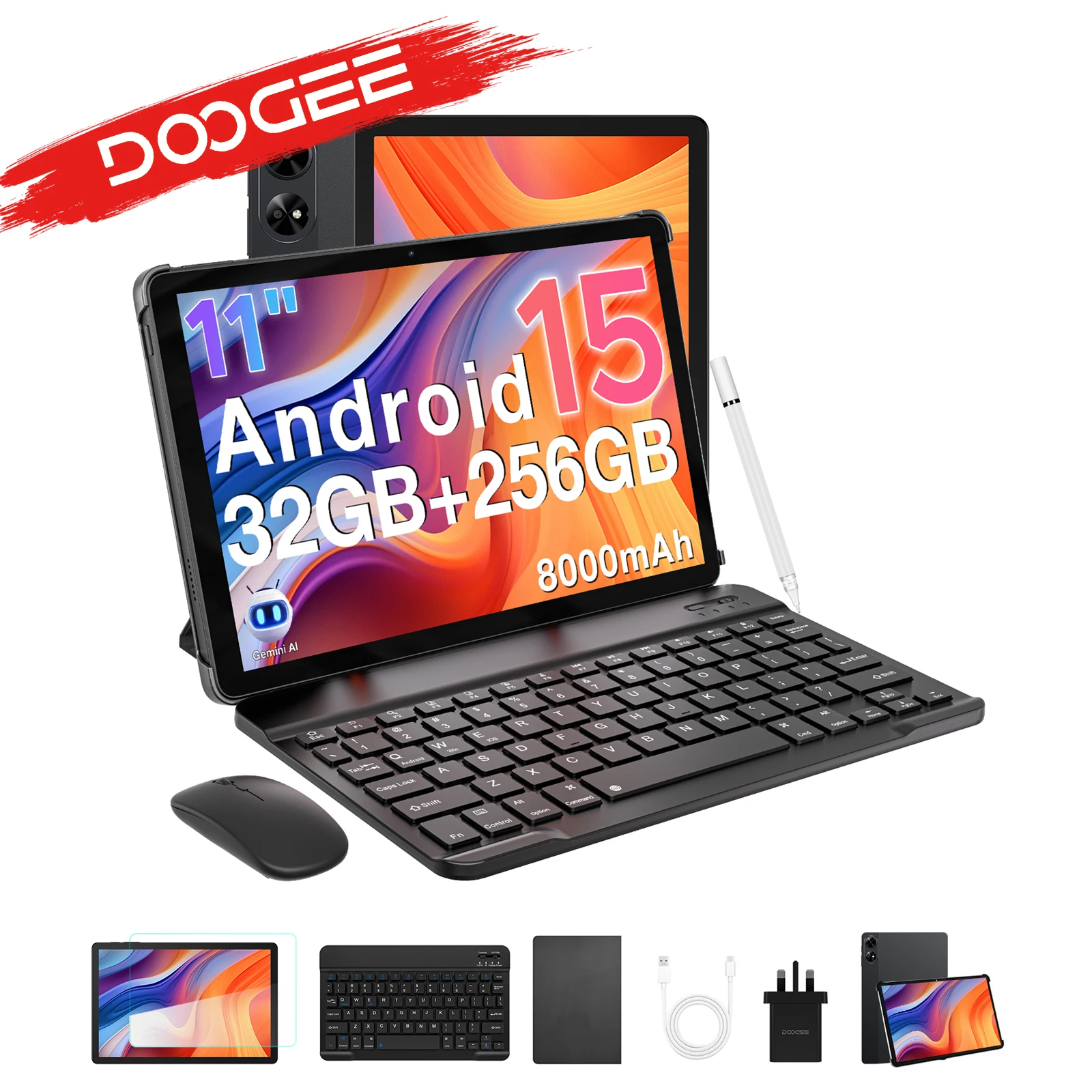 DOOGEE Tab G6 + 2-in-1 Tablet-PC Android 15 Gemini AI Dual-Lautsprecher mAh Akku 32GB(8 + 24) RAM GB ROM Widevine L1 4G LTE Image