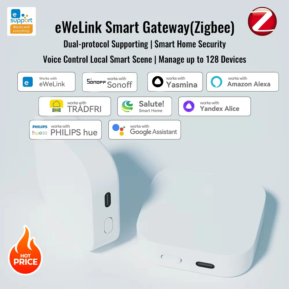 Ewelink MultiMode ZigBee Gateway Hub Wireless für Smart Home, Bar, Hotel mit Alexa, Alice, Google Assistant, Philips, Yandex, OListo Image