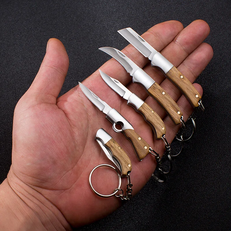 Tragbares Schneidewerkzeug aus Edelstahl, Mini-Messer, Schlüsselanhänger, Edelstahl-Taschenmesser, tragbares Klappmesser für Reisen.