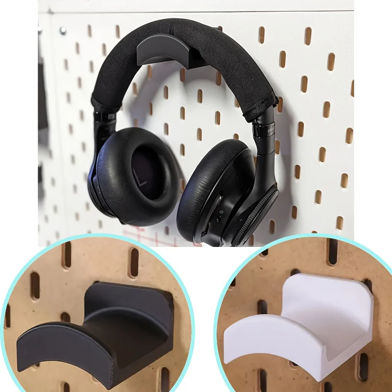 Multifunktionaler Headset-Display-Ständer, Wand-Kopfhörer-Aufhänger, Kunststoff-Desktop-Organizer für schwebende Regale von IKEA Skadis Image