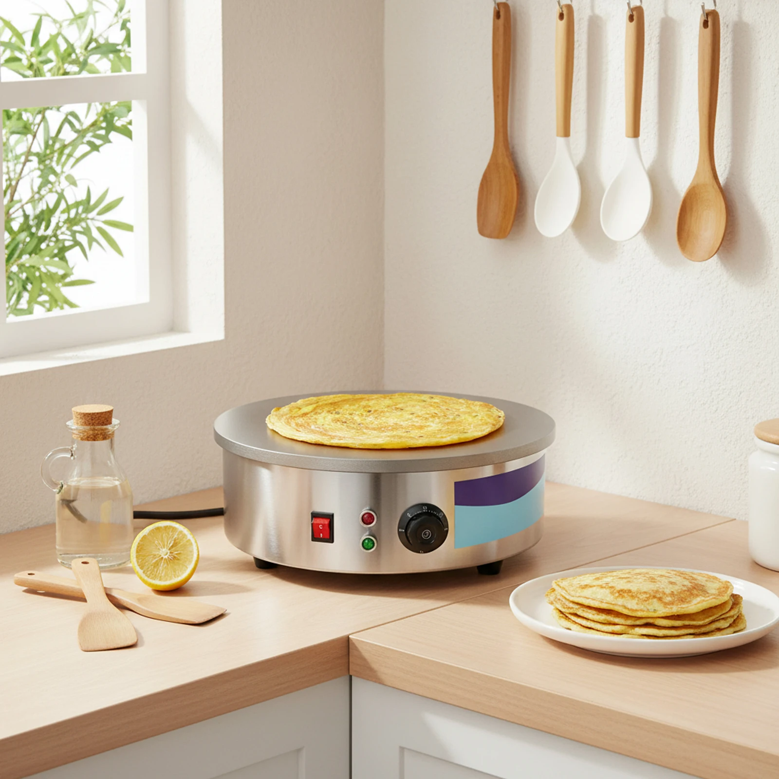 45 cm professionelle Crêpes-Grillplatte SX-450P, leistungsstarker, schnell erhitzender kommerzieller Crêpes-Maker für die Küche und Imbisswagen zu Hause Image