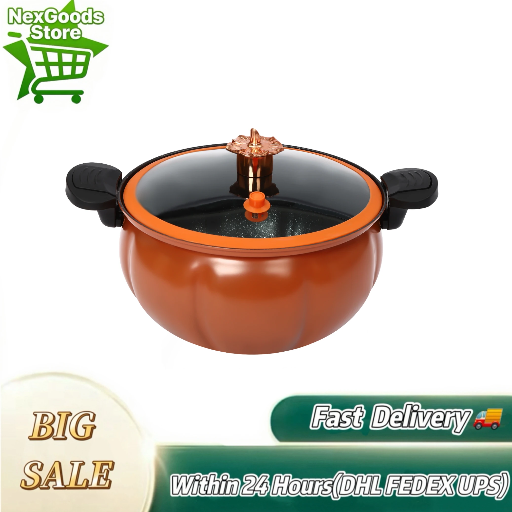 Mikrodruck-Kochtopf, Korrosionsbeständig, Schnelles Kochen, Sicher im Gebrauch, Leicht zu Reinigen, Kürbisförmiger Schnellkochtopf Image