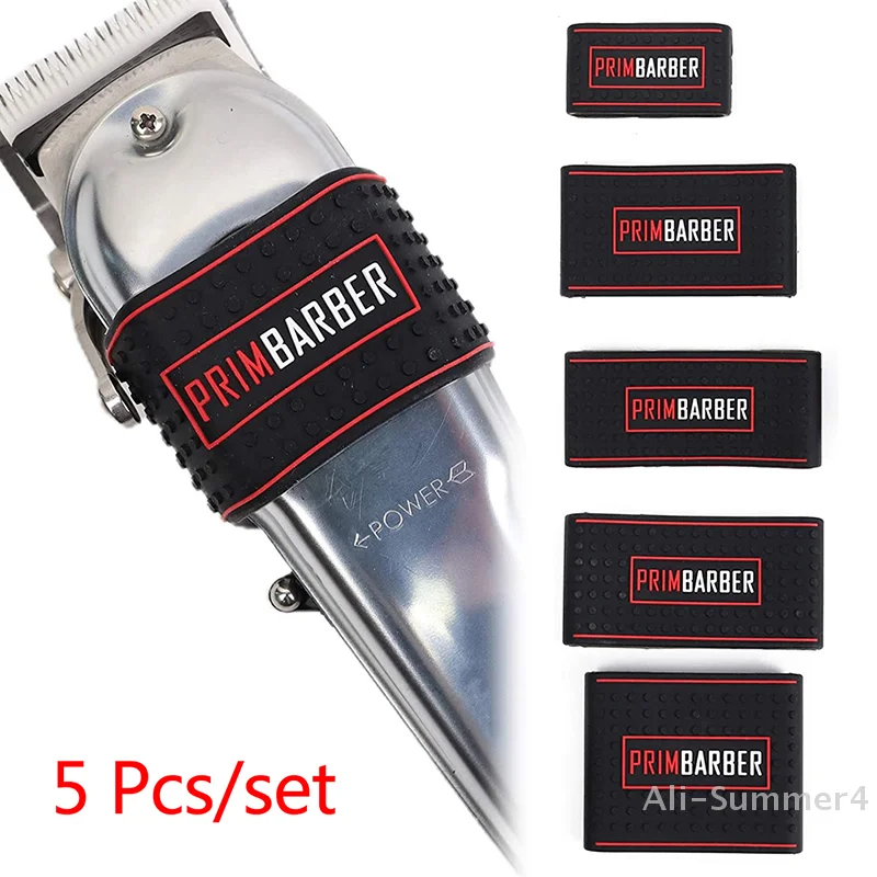 Trimmer Grip Barber 5 Stück Haarschneidemaschine Grip Gummi Anti Slide Design Barber Fahrrad Griffe Friseur dekorative Ringe Image