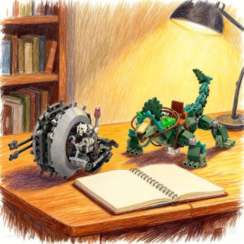 423 stücke MOC Cyborg Chase Star Schlacht Modell Bausteine Bau Weihnachten Geschenke Spielzeug DIY Kreative Bildung Idee Montieren Image