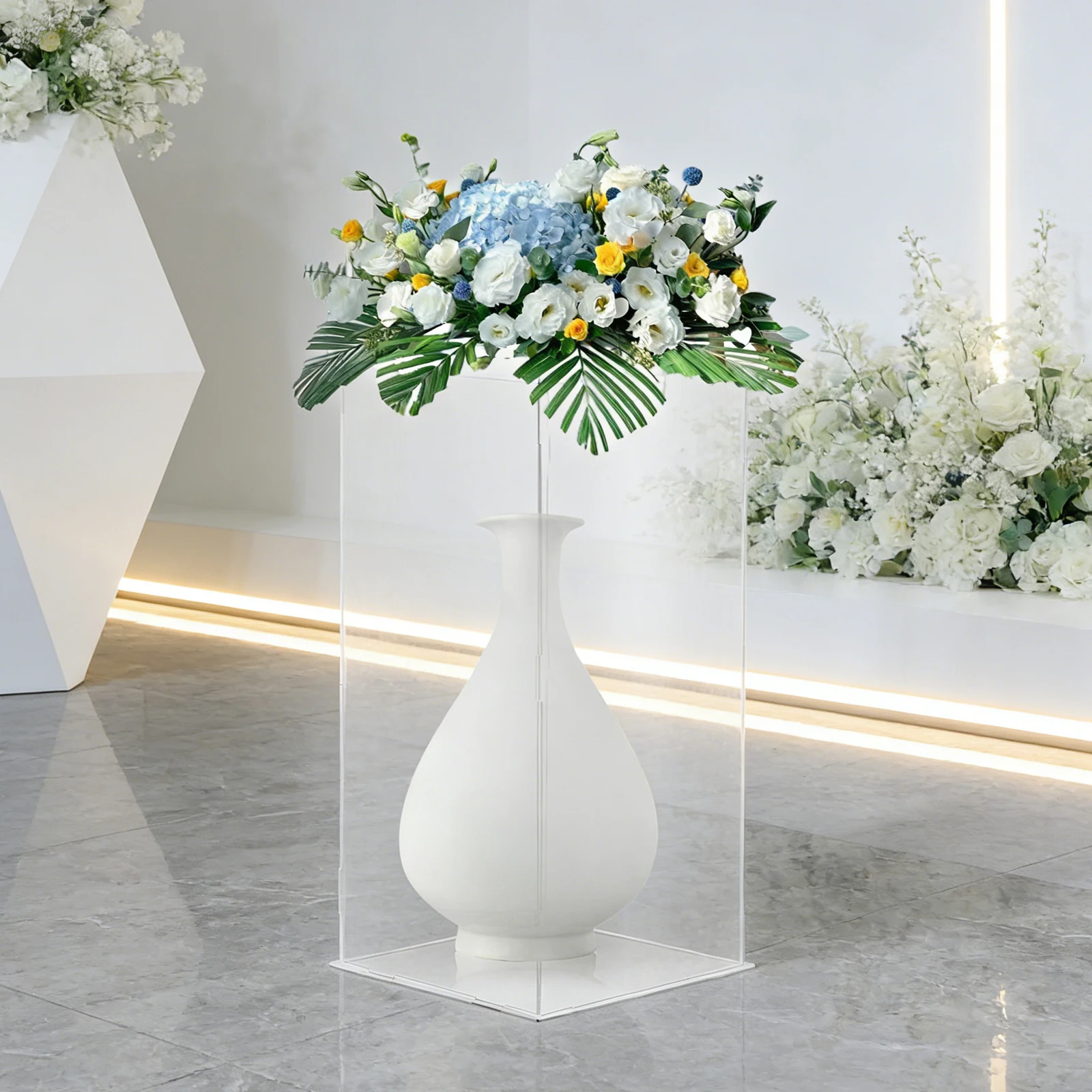 Acryl-Displayständer 30*30*60cm Transparente Vitrine 3kg Tragkraft Durchsichtige Ausstellungsbox für Hochzeit Heim Party Dekoration Image