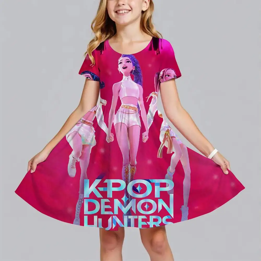 Neues K-Pop Fairy Hunter Mädchenkleid - Anime-Animation Prinzessinnen-Look - Strand-Casual Süßes und Niedliches Modekleid mit 3D-Druck