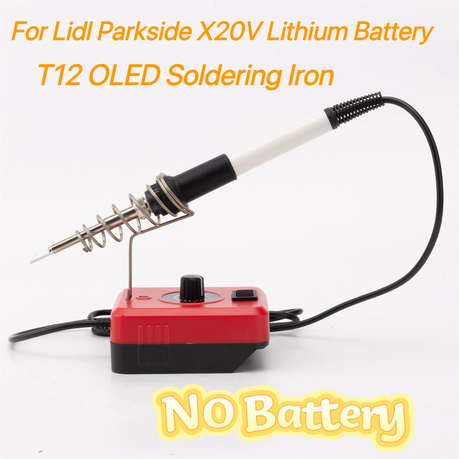 Für Lidl Parkside X20V Lithium-Akku T12 OLED Lötkolben Schnellheizend Kabellos ° C/ ° F Frei Schaltbare T12 Lötstation Image