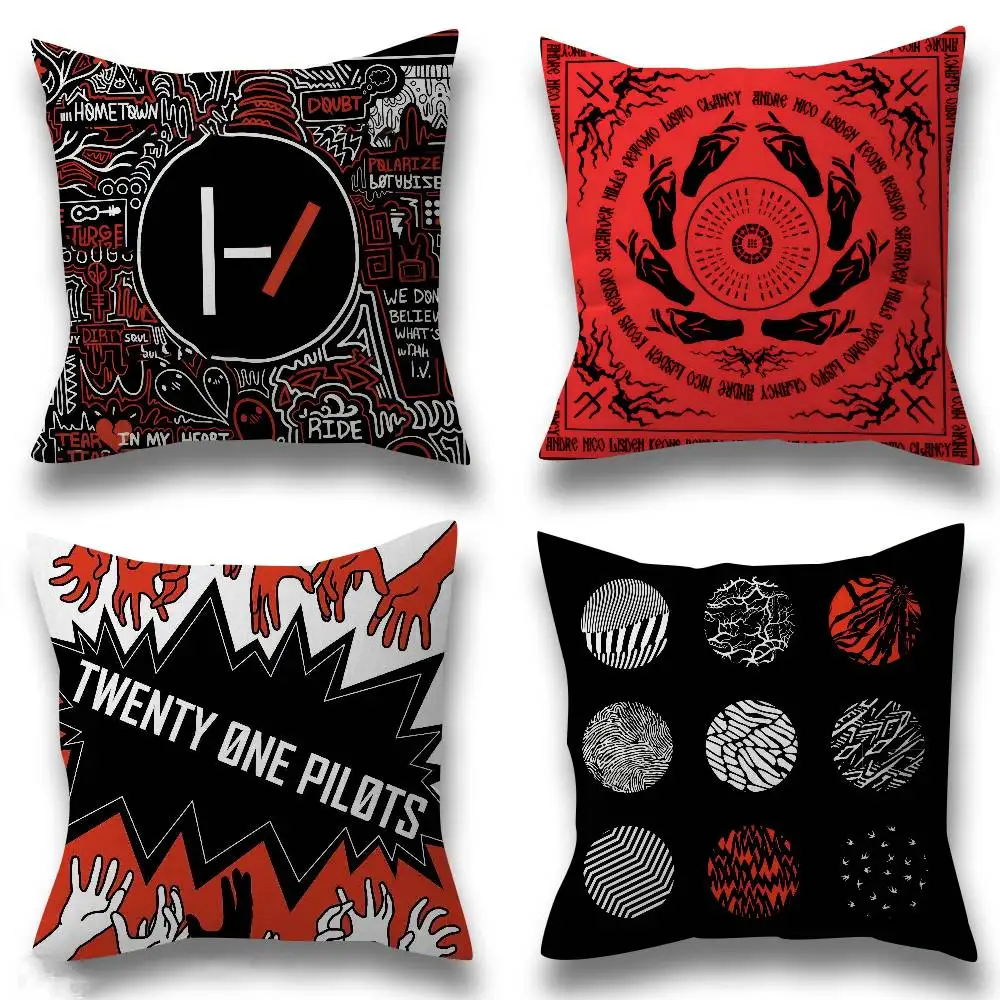 Beliebtes T-Twenty One Pilot Band Kissen Geschenke Heim- und Büroausstattung Schlafzimmer Sofa Auto Kissenbezug 45x45cm Image