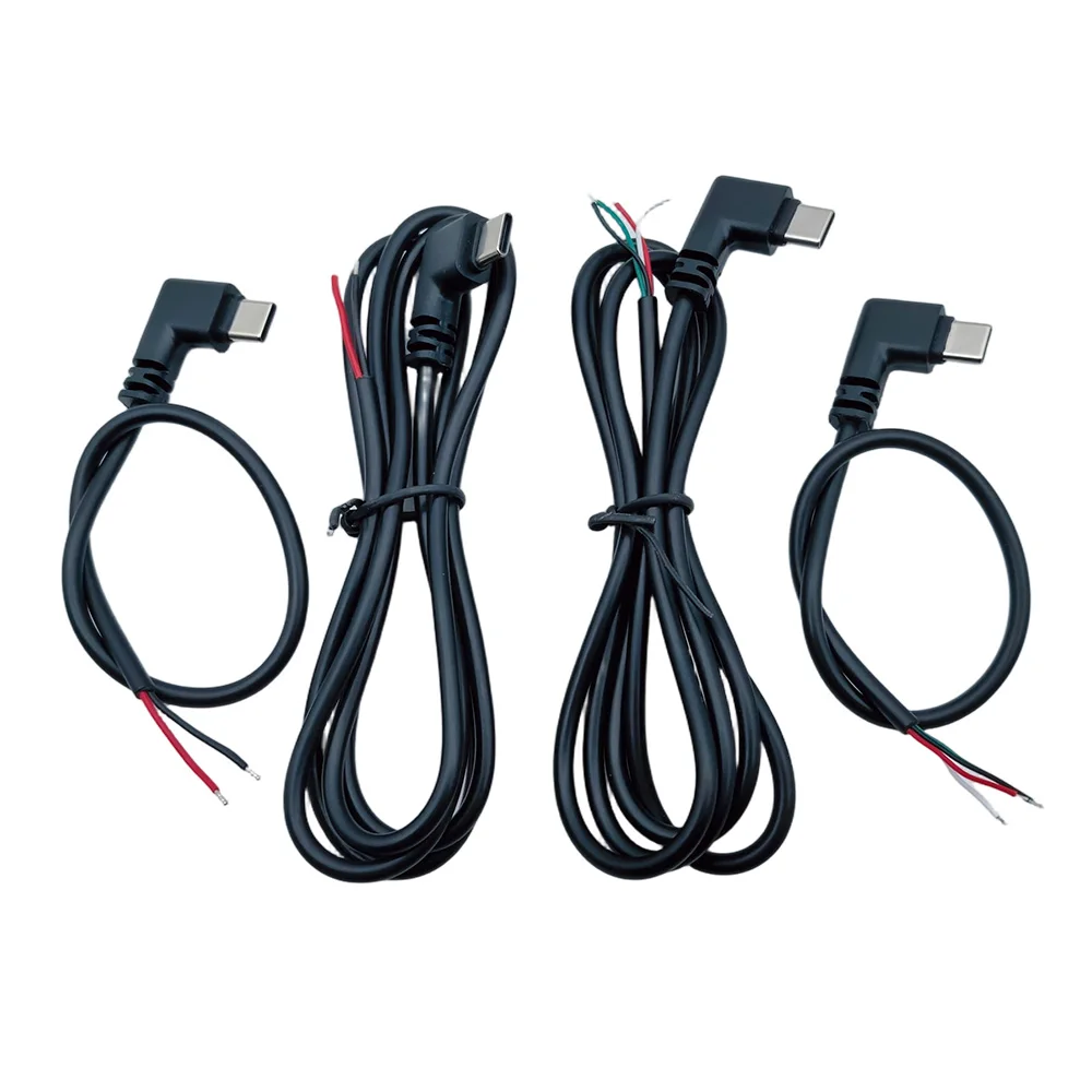 1 Stück USB C auf 2-poliges blankes Draht-Netzkabel mit offenem Ende, 90 Grad USB-Typ-C-Stecker, 4-poliges Pigtail-Kabel für 5 V USB-Typ-C-DIY-Kabel Image