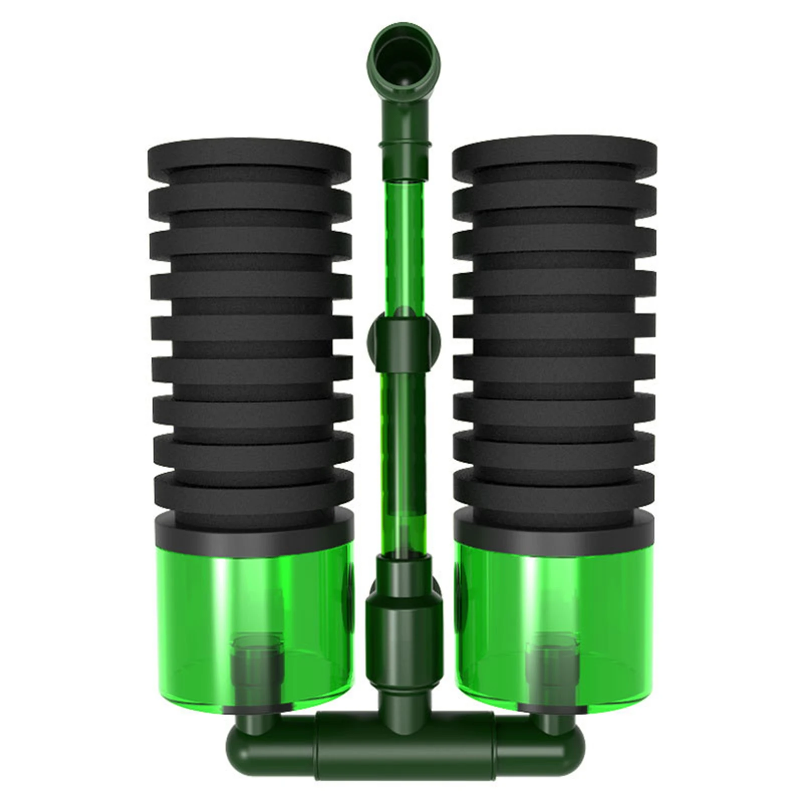 Aquarium-Schwammfilter, Doppelkopf-Filter für Aquarienfische, beseitigt Gerüche, biochemischer Schwammfilter, Wasserreinigung Image