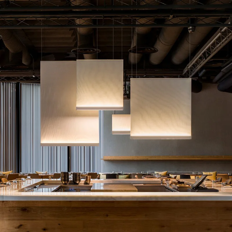 Designer Vorhang Pendel leuchten moderne Minimalismus Pendel leuchte für Esszimmer Büro Wohnkultur Stricks toff Hängelampe