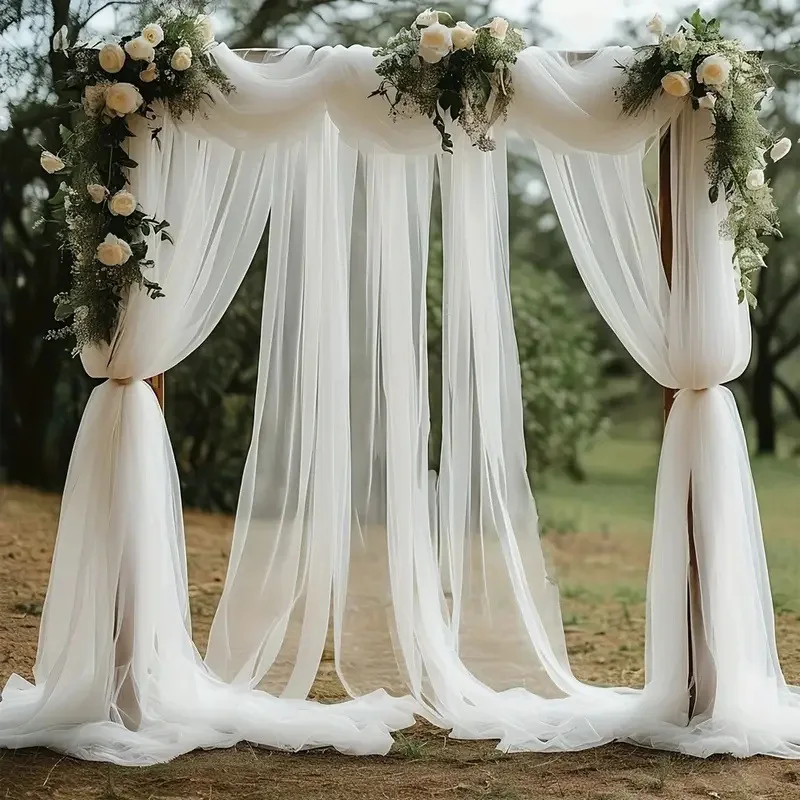 1 Stück Deckendrapierung Hochzeitsbogen-Drapierung Transparenter Stoff für Zeremonien Tüll Weihnachts-Hintergrundvorhang Braut-Zelt-Dekoration Image