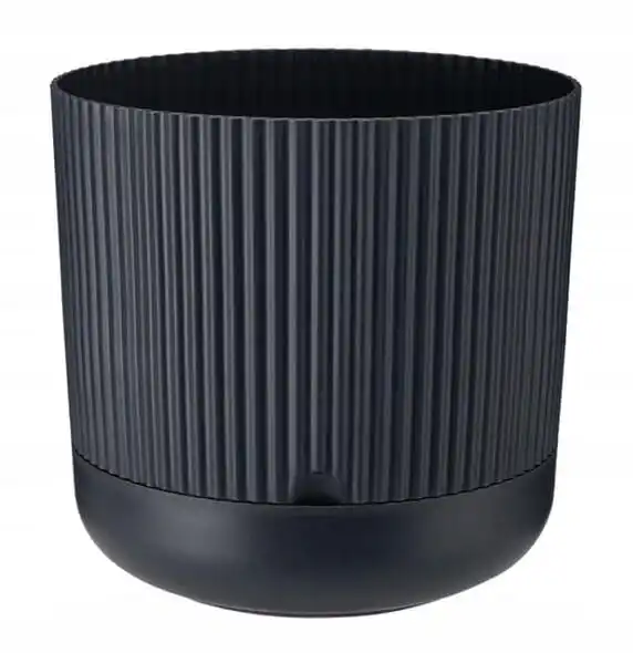 Dekorativer Kunststoff-Blumentopf in Anthrazit Nostalgia 15x16 cm Image