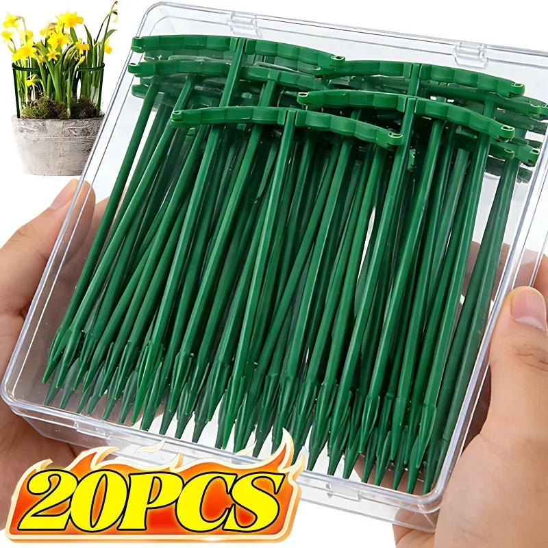 20/1 Stück Kunststoff-Pflanzenstützrahmen Gewächshaus-Arrangement Halbkreisförmige Fixierstange Indoor-Blumen-Pflanzen-Kletterhilfe Image