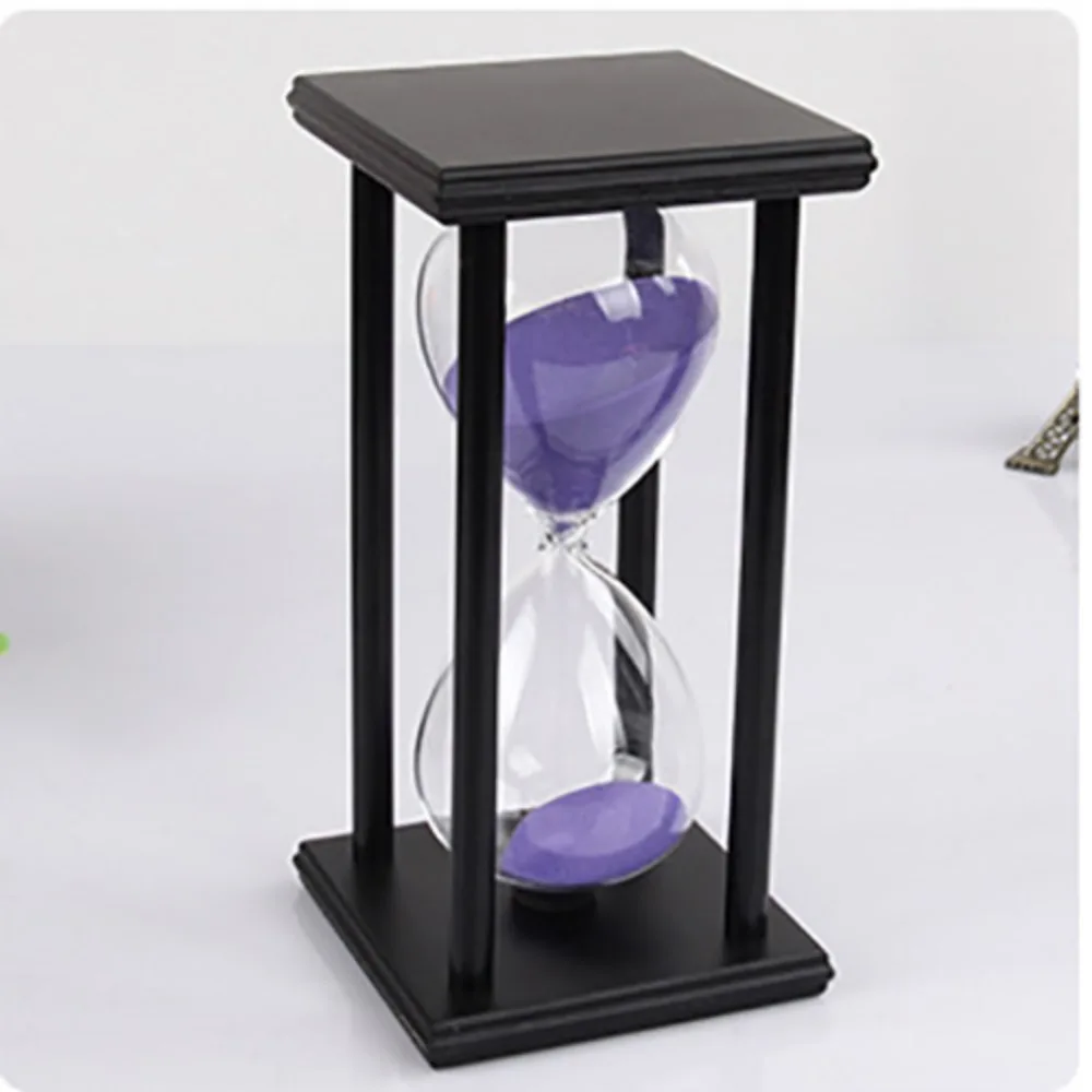 60/30 Minuten Sanduhr Vintage Sanduhr Schwarze Holz-Sanduhr für Zuhause Schreibtisch Klassenzimmer Wohnzimmer Dekoration