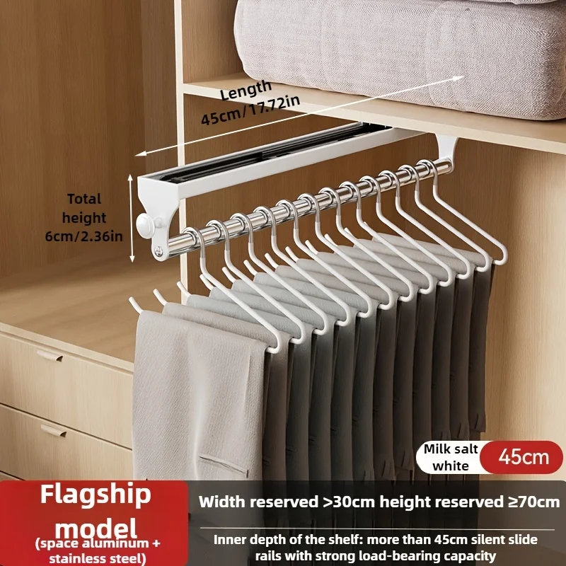 35/45 cm ausziehbare Kleiderstange, verstellbare Teleskop-Kleiderschrank-Aufhänger, robuste Aufbewahrungsstange für Hosen, Mäntel und Kleidung