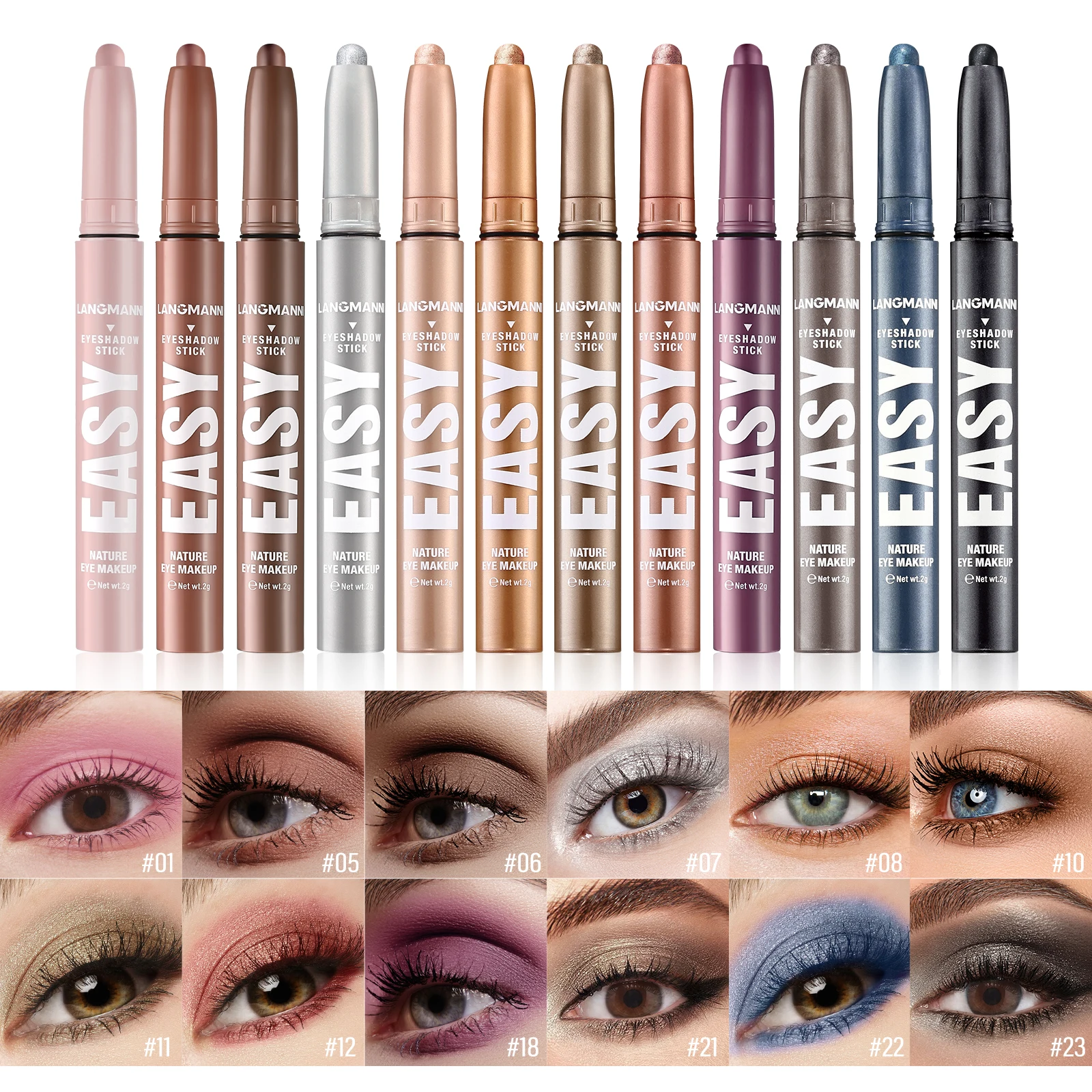 Multifunktionaler Lidschattenstift, seidenglatte Textur, dauerhaftes Make-up, einfach aufzutragen, um perfektes Augen-Make-up zu schaffen Image