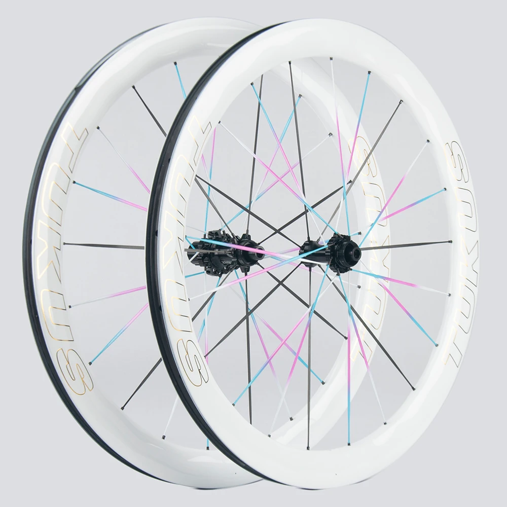 Tukus Rainbow Carbon Räder Radsatz UCI Qualität Racing Laufradsatz 700c Fahrradradsatz Rennrad Laufradsatz Scheibenbremsräder Image